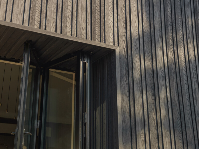 Board and Batten cladding in Burnt Cedar colour