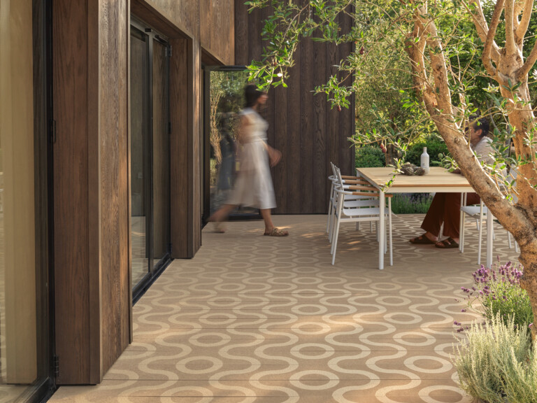 composite decking modello contour golden oak