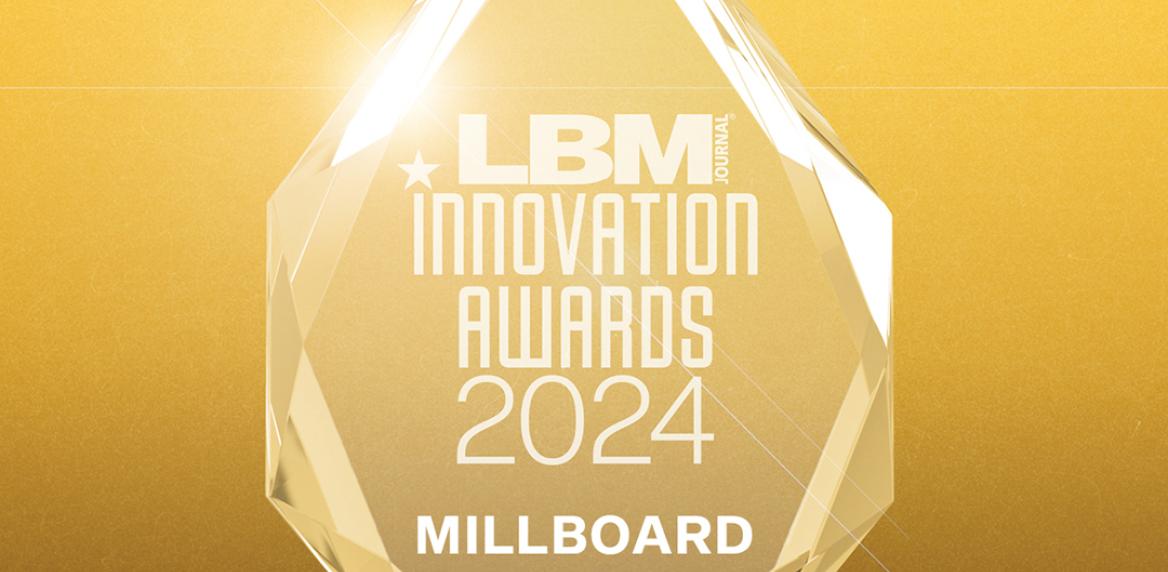 Color graphic of award presented to Millboard by LBM Journal