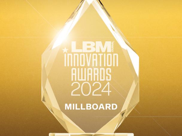 Color graphic of award presented to Millboard by LBM Journal